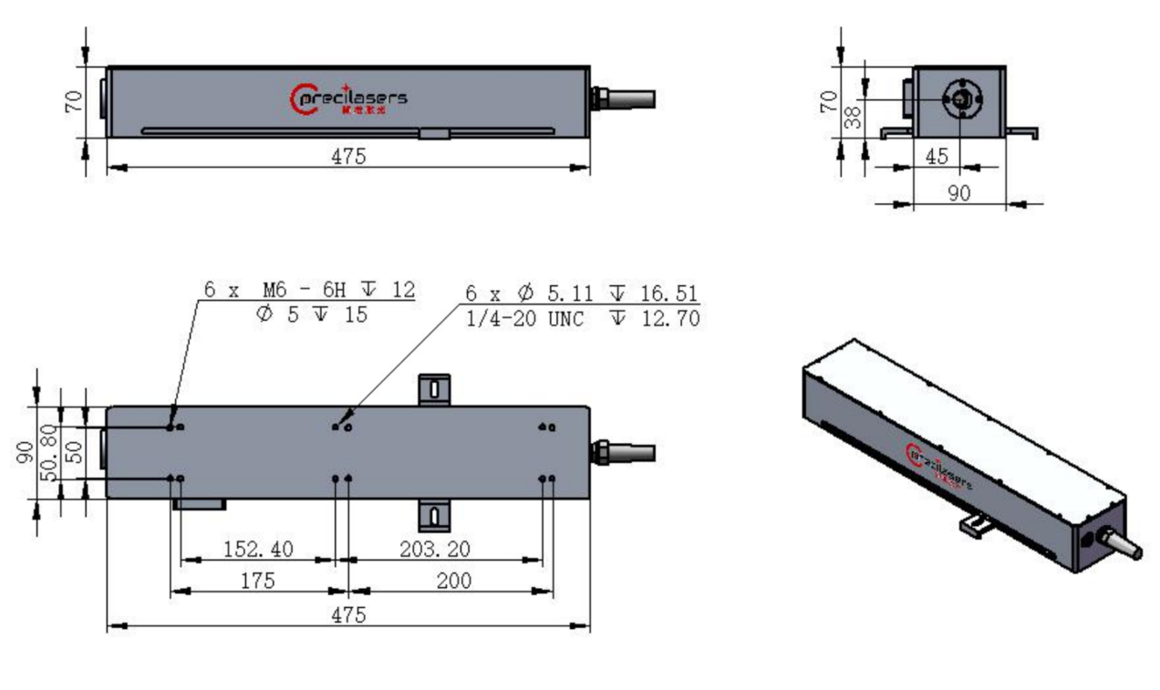 355nm Narrow linewidth laser (Low power)