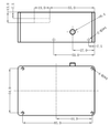 BIM-60 Series mounting-hole configuration (4 x M3 bottom, 2 x M3 side)
