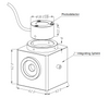 BIM-740xU Series dimensional drawing (2 inch integrating sphere, Ø38 mm detector)