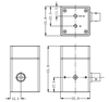 Housing dimensions, orthographic views