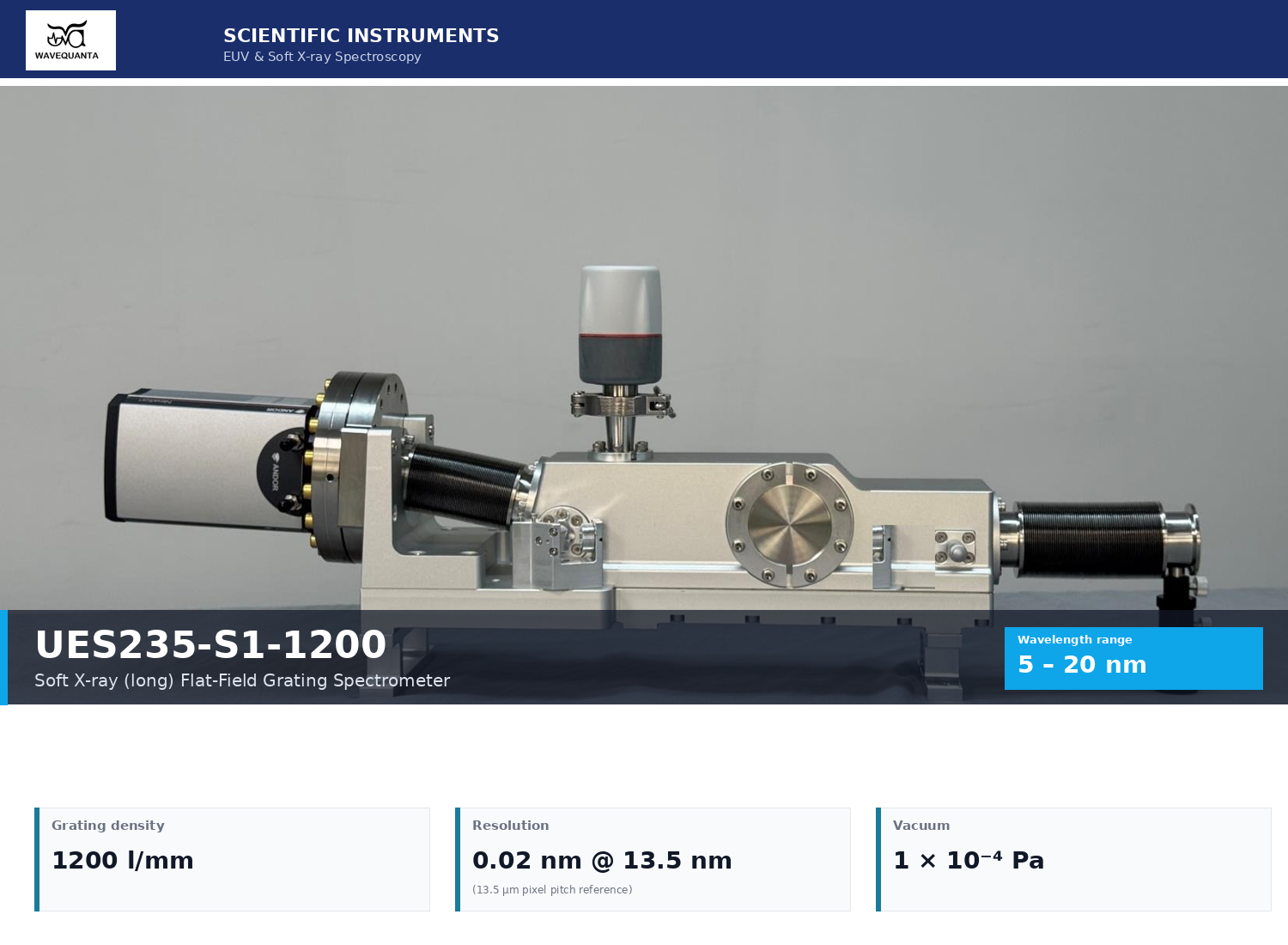 UES235-S1-1200 — WaveQuanta Soft X-ray (long) spectrometer